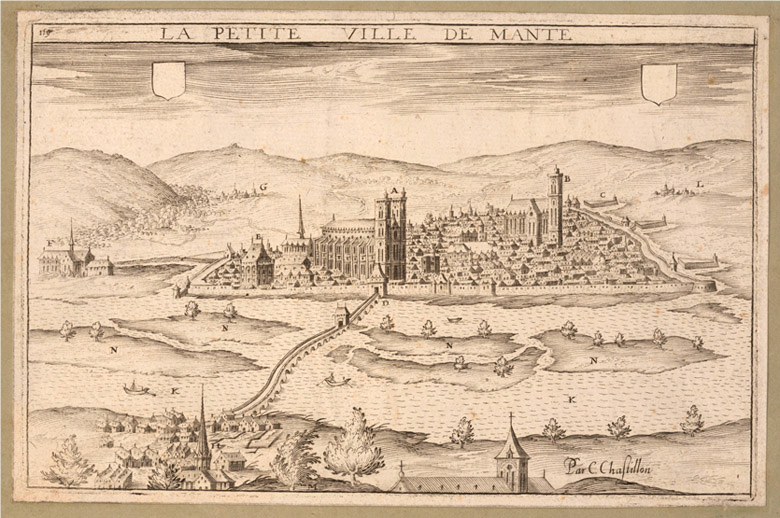 Chastillon, vue de la ville et de ses fortifications, 1641, Archives municipales